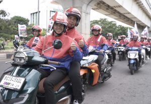 JNE Palembang Gelar Konvoi Meriah, Jaket dan Helm Baru Curi Perhatian!