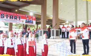 H. Arlan Lepas Ribuan Peserta Gerak Jalan, Nasionalisme Membara di Prabumulih