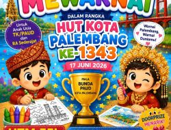 HUT Palembang ke-1345 Makin Meriah! Lomba Mewarnai Anak di Kambang Iwak Siap Digelar