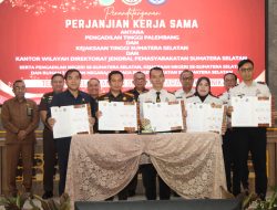 Rutan Kelas I Palembang Dukung Persidangan Elektronik, Hadiri Penandatanganan PKS Tiga Lembaga