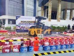 Fantastis! 22,4 Juta Batang Rokok Ilegal Dimusnahkan di Palembang, Potensi Kerugian Negara Rp20,56 Miliar Dicegah